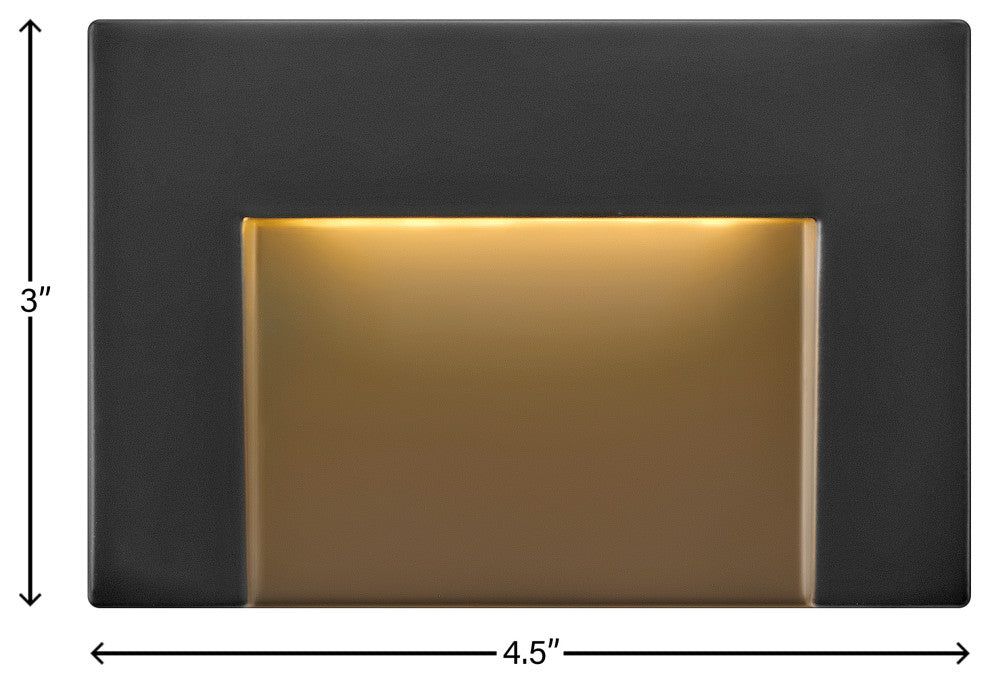 Hinkley Taper Landscape Light, Satin Black, Horizontal Deck Sconce