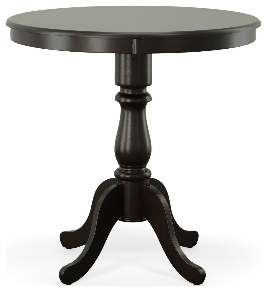 Bella Round Pedestal Bar Table, Blue/Espresso