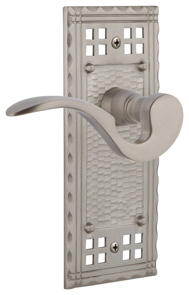 Craftsman Plate With Manor Lever, Satin Nickel, Left-Handed