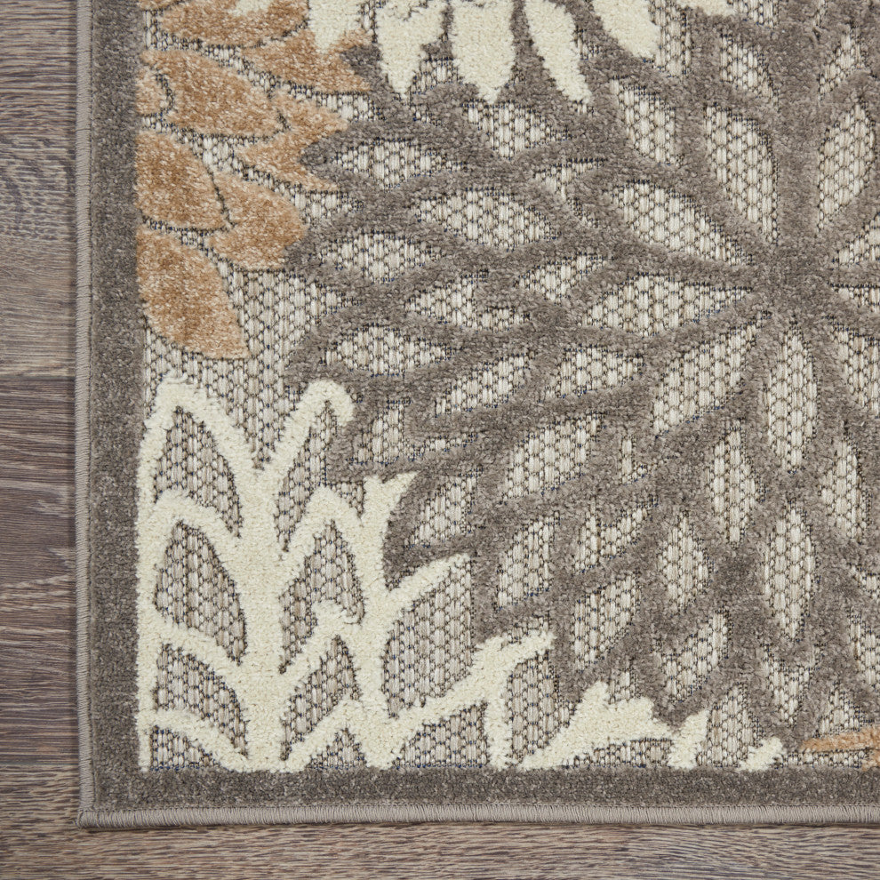 Nourison Aloha 5' x Square Natural Tropical Area Rug