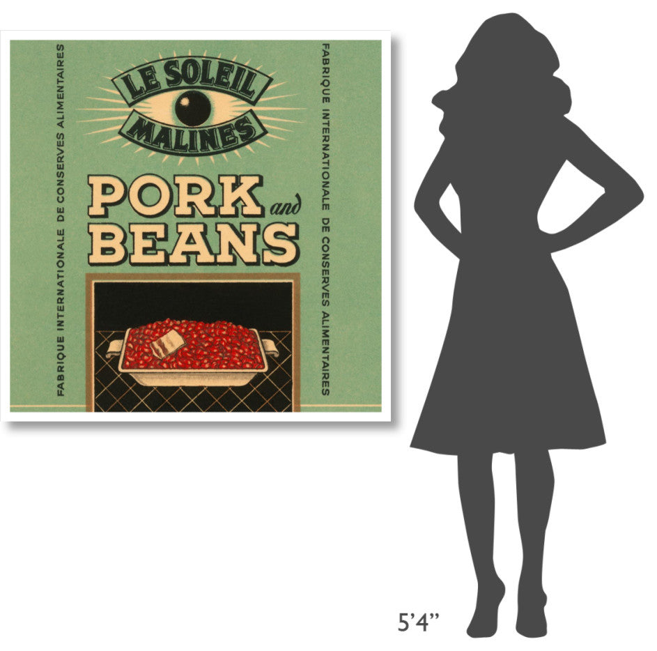 "Le Soleil Malines - Pork & Beans" Digital Paper Print by Retrolabel, 42"x42"
