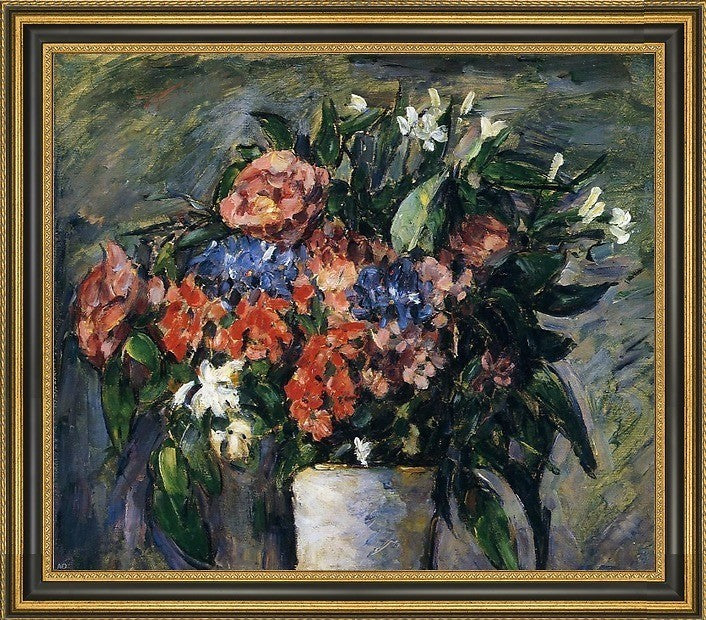 Paul Cezanne Pot of Flowers Framed Premium Canvas Print, 20"x25"