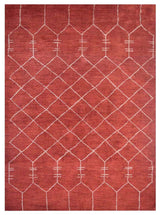 HAND KNOTTED LOOM SILK ECO-FRIENDLY RUGS-6'x9',Rectangle,Red Beige,Contemporary