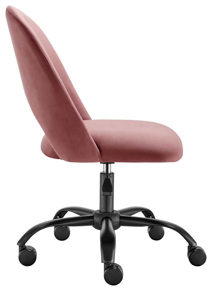 Alby Office Chair, Rose With Black Base