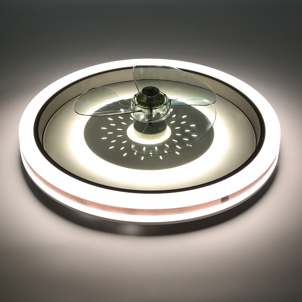 Bella Depot Modern Flush Mount  Reversible Ceiling Fan with Remote and LED Light