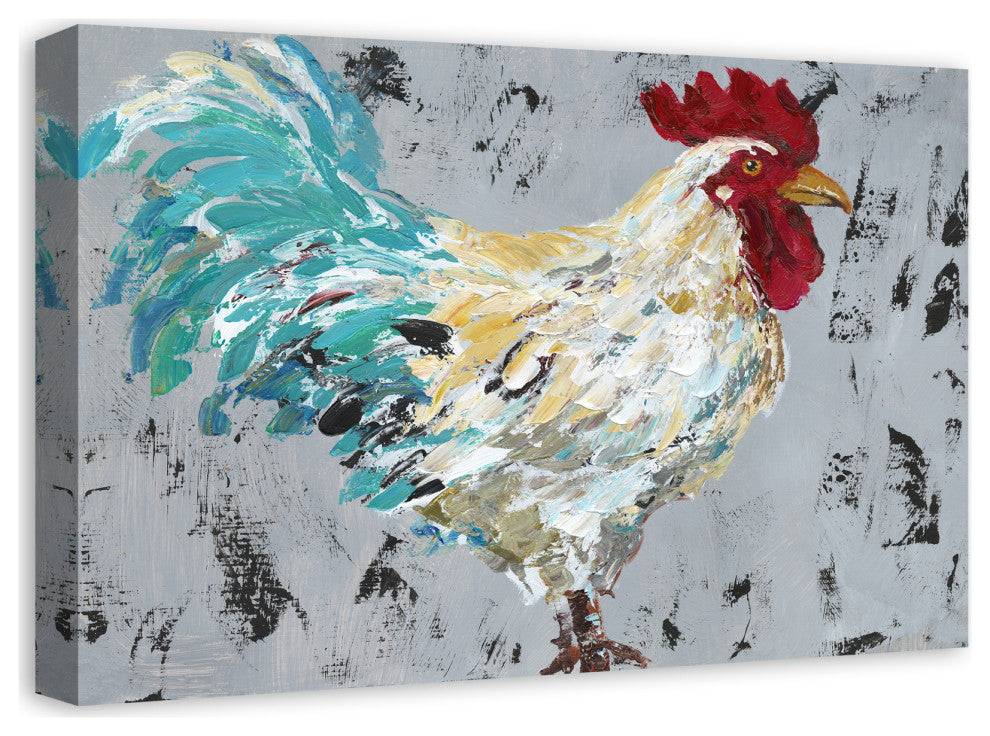 Farmhouse Rooster I 24x16 Canvas Wall Art