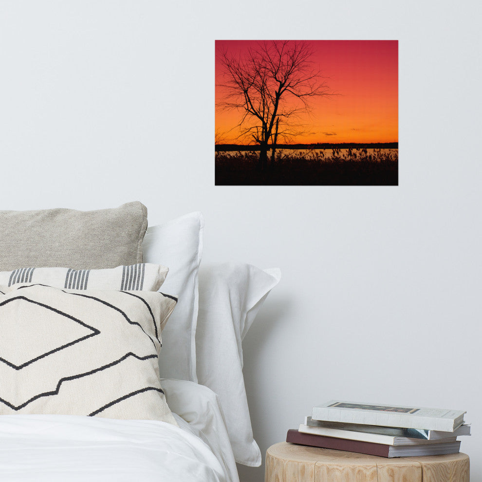 Burning Skies Landscape Photo, Rural Unframed Wall Art Print, 16" X 20"
