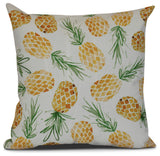 Gold Tossed Pineapples, Geometric Print Pillow, 20"x20"
