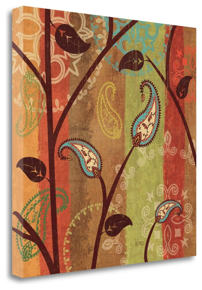 "Paisley Garden I" By Veronique Charron, Giclee Print on Gallery Wrap Canvas