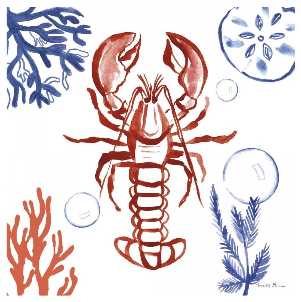 "Coastal Jewels VI" Digital Paper Print by Farida Zaman, 42"x42"