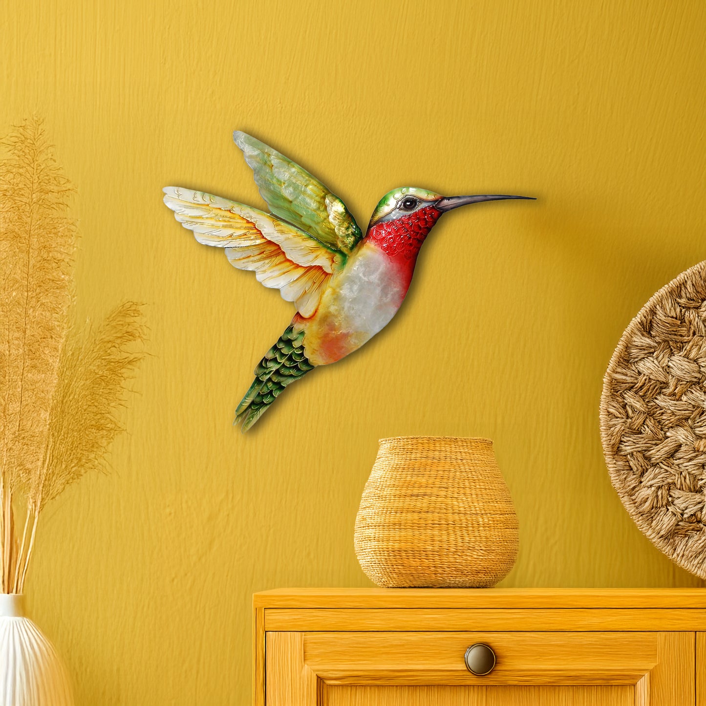 Eangee Hummingbird Wall Decor Large Yellow And Green