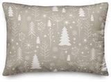 Winter Christmas Tree Pattern 14"x20" Throw Pillow