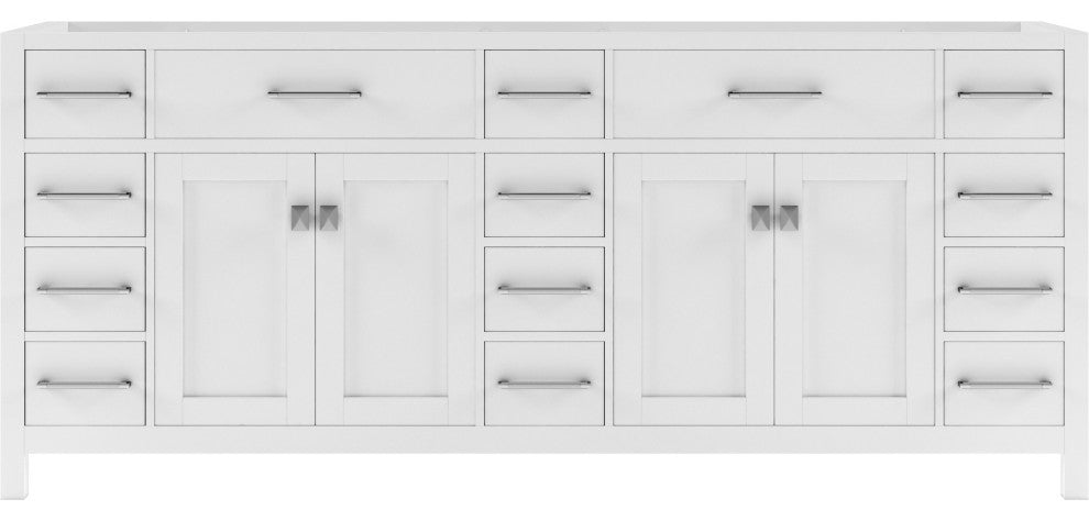Caroline Parkway 78" Double Bathroom Vanity Cabinet, White