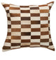 Torino Classic Linear Cowhide Pillow, Brown and White