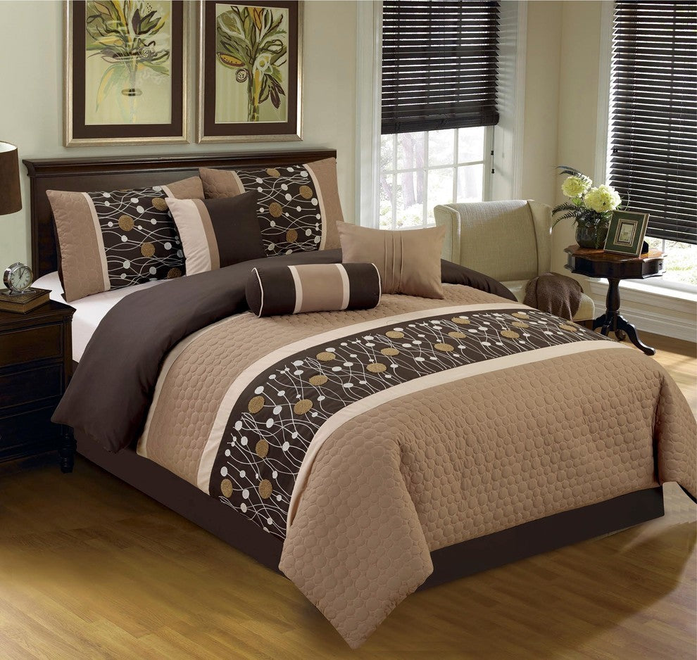 Chinensis Embrodiery 7-Piece Comforter Set, King