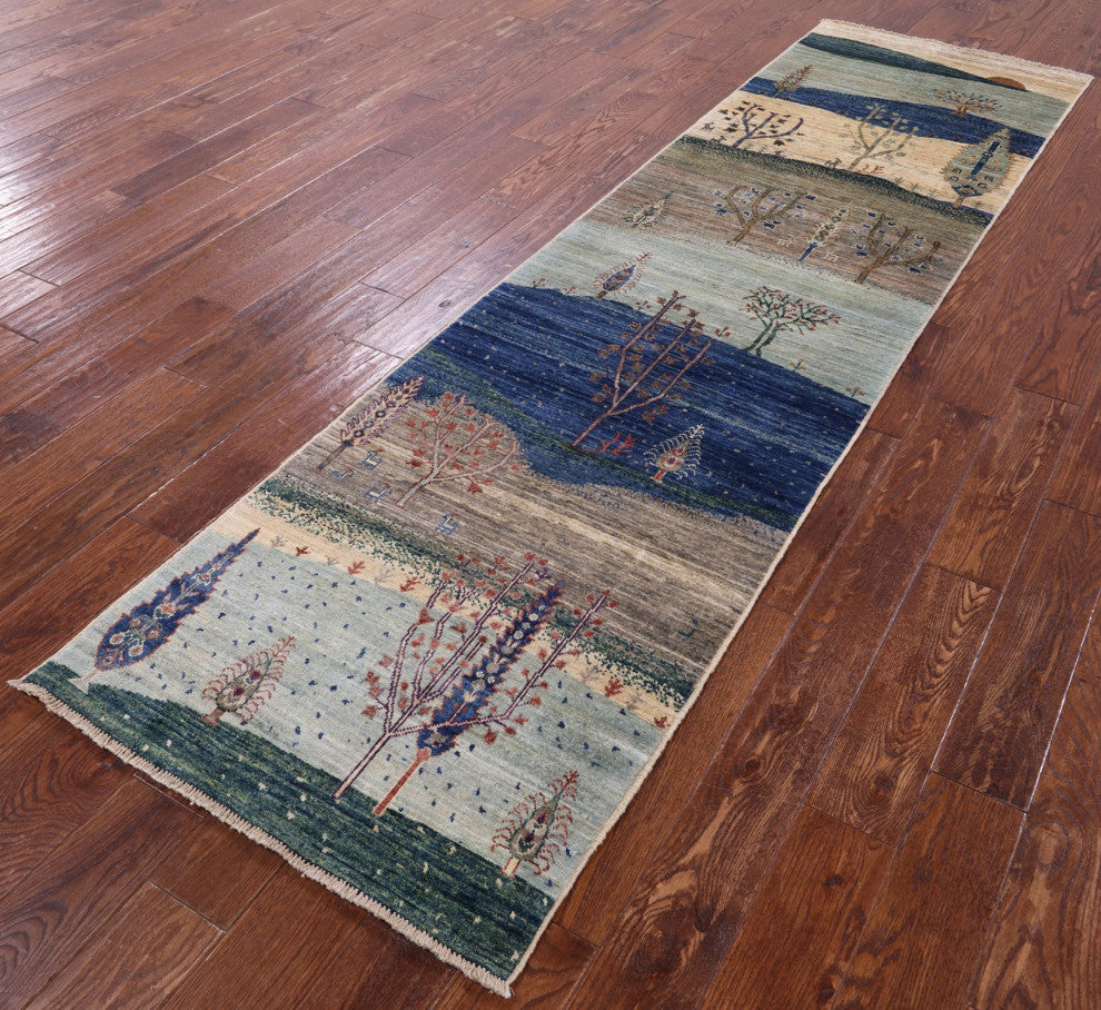 Persian Gabbeh Tribal Handmade Runner Rug 2' 8" X 9' 9" - Q12626