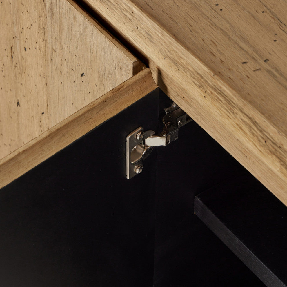 Abaso Media Console Rustic Wormwood Oak