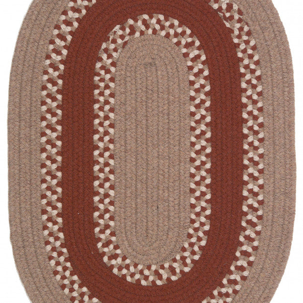 Colonial Mills Corsair Banded Oval Braided Rug, Natural, 9x11