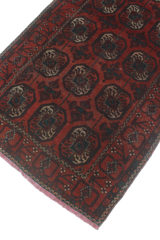 Vintage Distressed Adalia Red/Burgundy Rug, 3'6x6'10