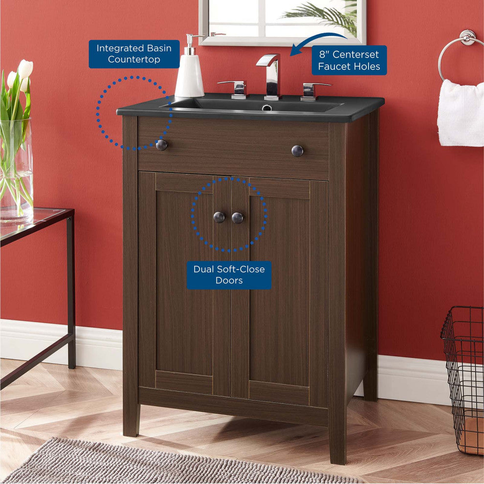 Nantucket 24" Bathroom Vanity Walnut Black -5356