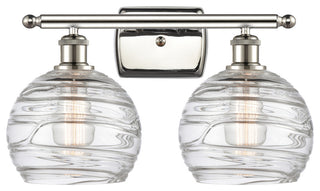 Deco Swirl 2-Light Bath Vanity-Light, Polished Nickel, Clear