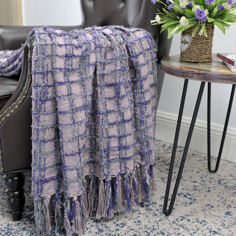 Multi Color Chenille Throw, Dark Plum, 60"x80"