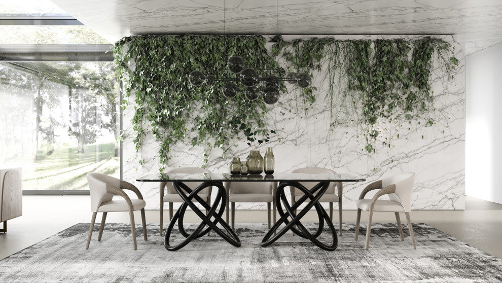 Modrest Wynetta Mid-Century Grey Vegan Leather + Grey Ash Dining Chair