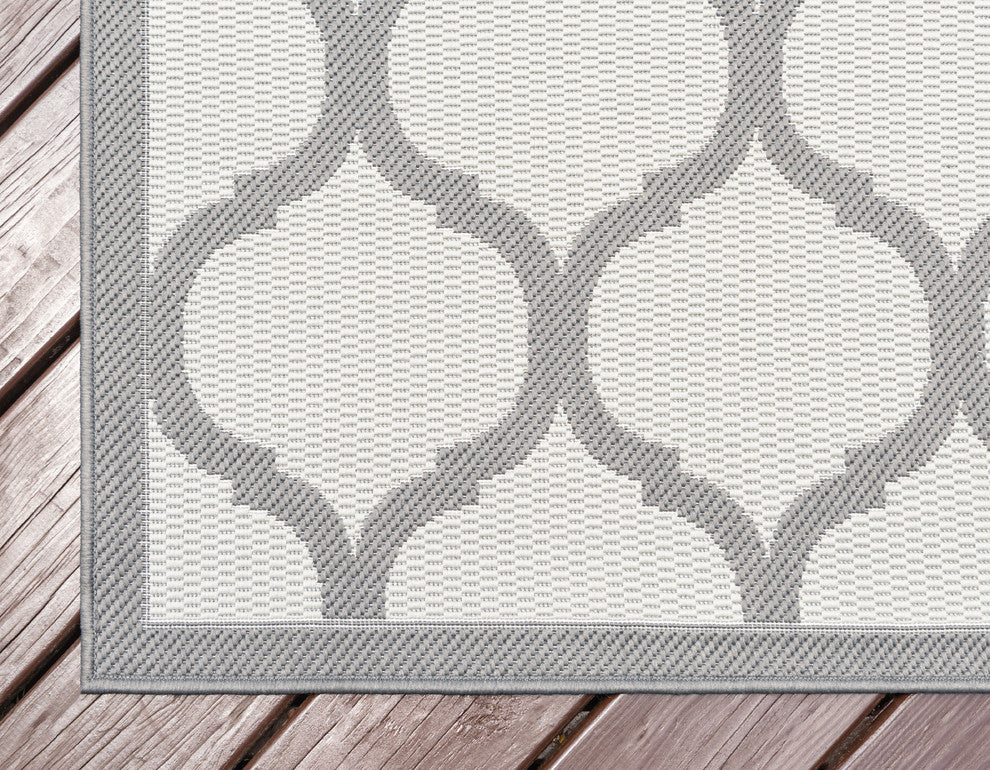 Unique Loom Gray Moroccan Outdoor 3'x5' Area Rug