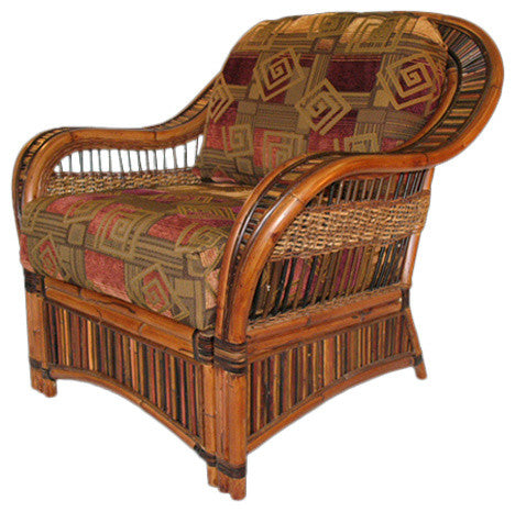 Congo Arm Chair in Cocoa, Baja-Lemon Fabric