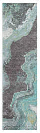 Machine Washable Indoor/Outdoor Chantille ACN1907 Teal 2'3" x 7'6" Runner Rug