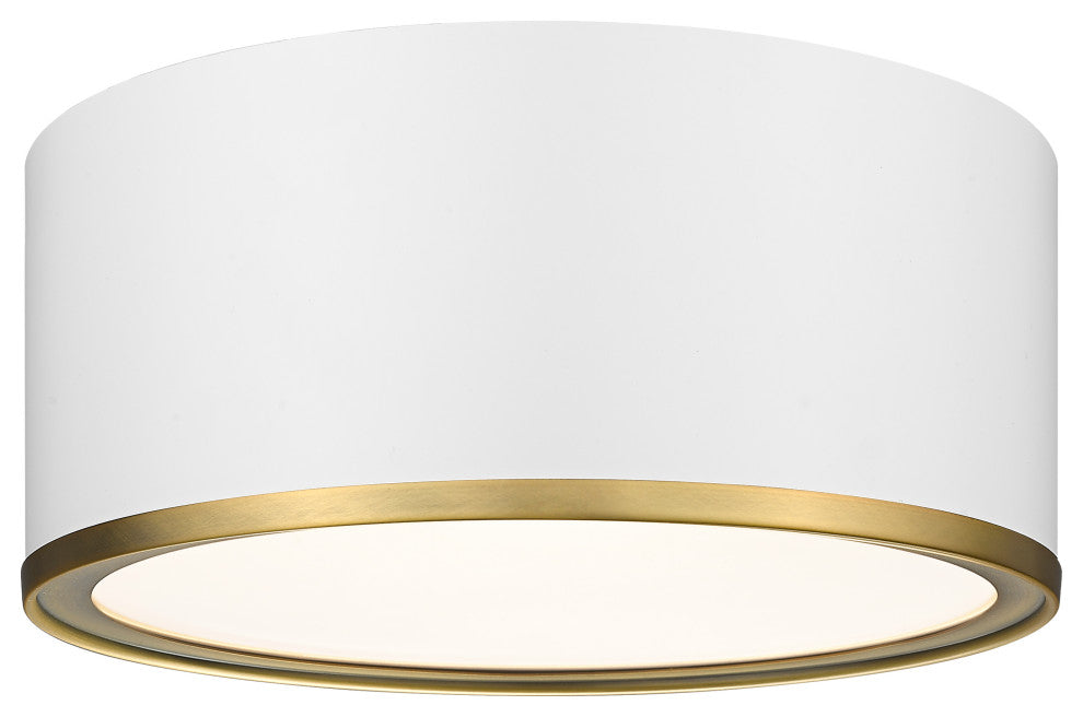Zlite 2303F2-MW-RB 2-Light Flush Mount, Matte White