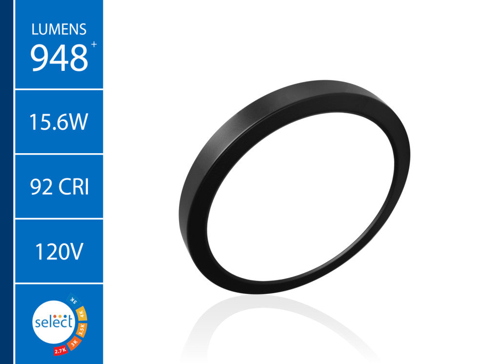 DSE 8" Black Round Selectable LED Surface Mount Downlight