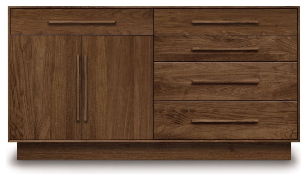 Copeland Moduluxe 35" 4 Drawer Right, 1 Drawer, 2 Doors, Dresser, Cognac Cherry