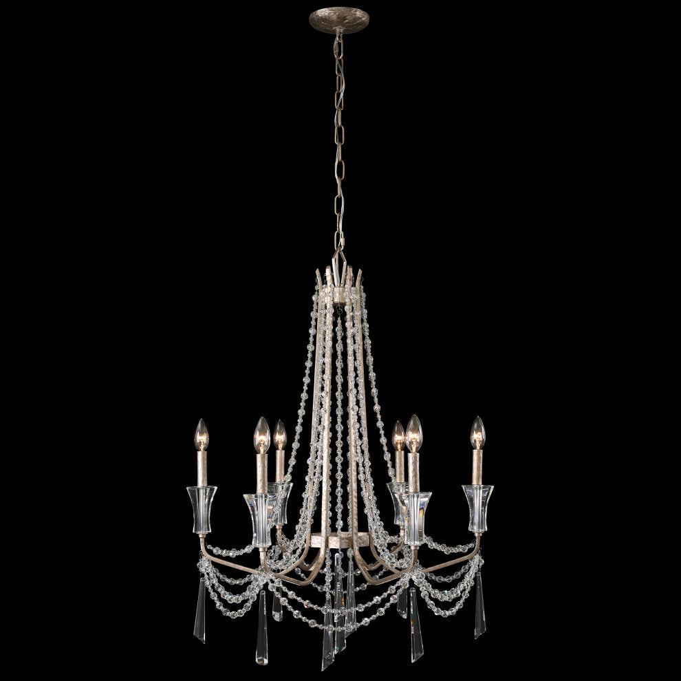 Barcelona 6-Lt Crystal Chandelier - Transcend Silver