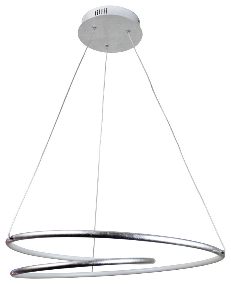 Circular Knot Integrated LED 32W Pendant, Silver Foil