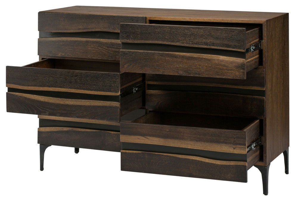 Prana 6-Cabinet Oak Dresser