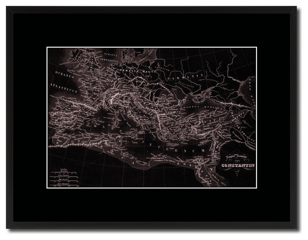 Contantin Empire Vintage Vivid Sepia Map Canvas, 16"x21"
