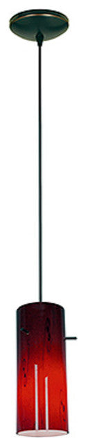 Access Lighting 28030-3C/RED Cylinder 1 Light LED Pendant - 4"W - Oil Rubbed
