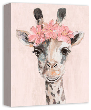 Flower Crown Giraffe 11x14 Canvas Wall Art