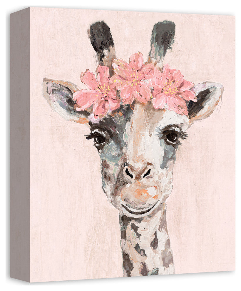 Flower Crown Giraffe 11x14 Canvas Wall Art