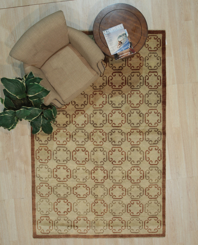 Brown Transitional All Over Ningxia Area Rug