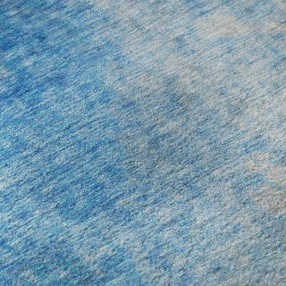 Premium Machine Washable Mayfield AMF562 Blue 8' x 8' Round Rug