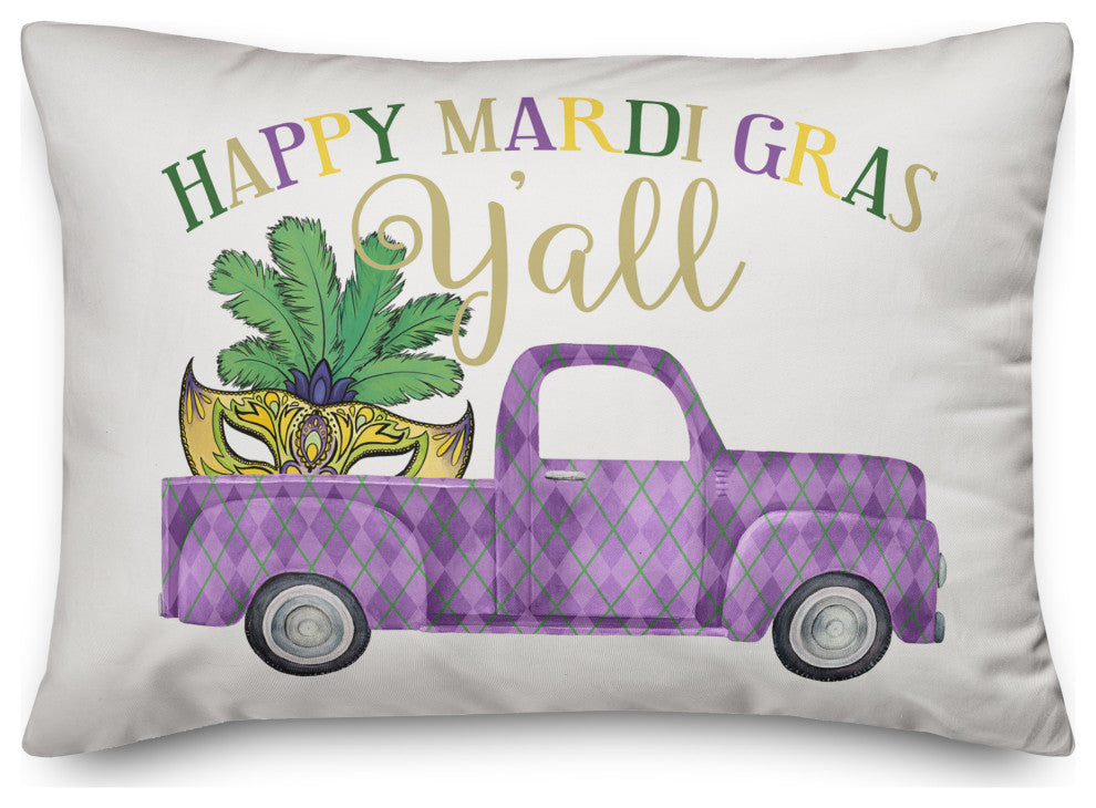 Mardi Gras Truck 14x20 Spun Poly Pillow