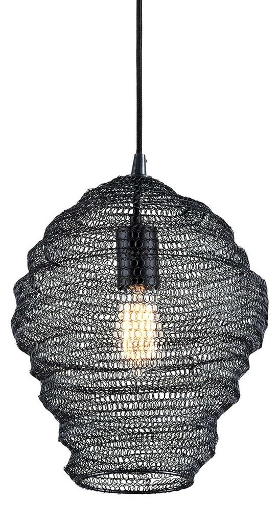 Wabi Sabi 1-Light 14" Pendant, Black Finish