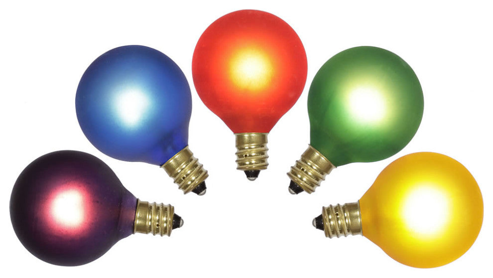 Vickerman V145545 Multi-Colored G40 Twinkle Replacement Bulb, 5 Per Box