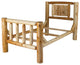White Cedar Log Mission Bed with Deer Artwork, Full