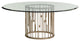 Rendezvous Round Metal Dining Table With 72" Glass Top