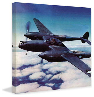 "Black Plane" Painting Print on Wrapped Canvas