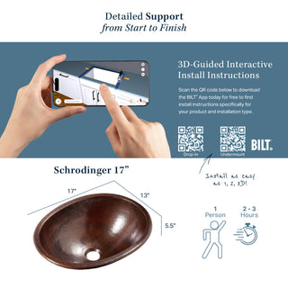 Schrodinger 17" Dual Flex Bathroom Sink in Copper