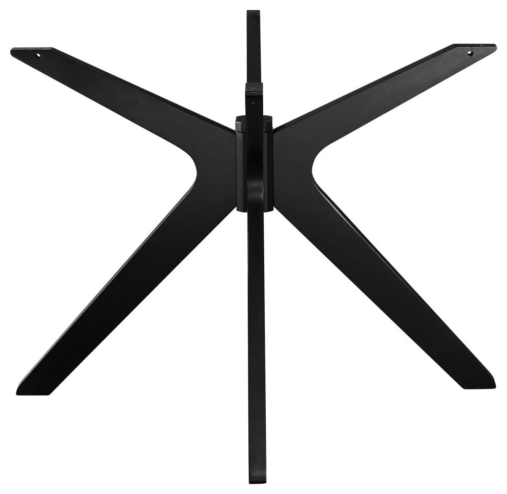 50" Dining Table, Round, White Black, Wood, Artificial Marble, Modern